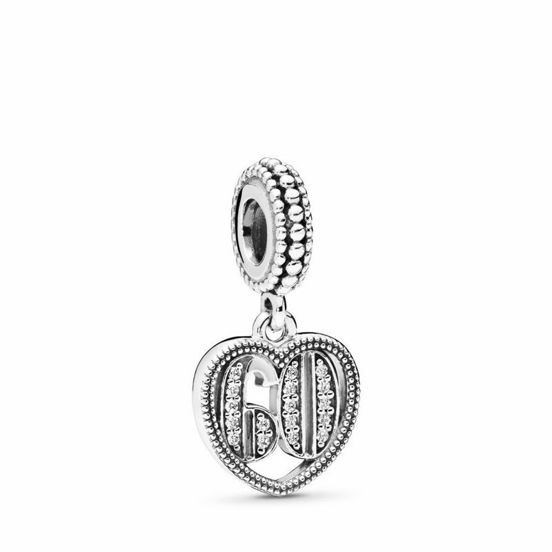 Pandora 60 Years Of Love Dangle Charm - Sterling Silver/Cubic Zirconia - Canada | MJ5786IN